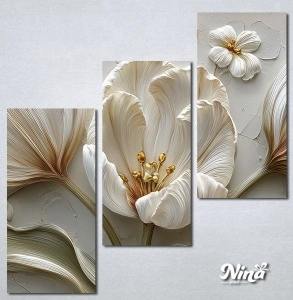 Slike na platnu 3d Beli tulipani Nina650_3 - Img 3