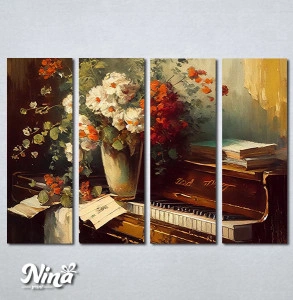 Slike na platnu Cvece i klavir Nina530_4