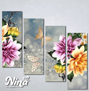 Slike na platnu Lepiri i cvet Nina405_4