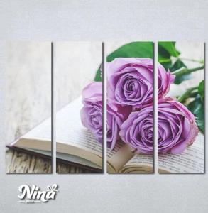 Slike na platnu Ljubicasta ruza i knjiga Nina422_4 - Img 1