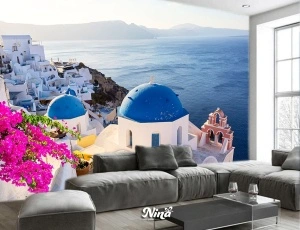 Foto tapet Pogled na Santorini Tapet517