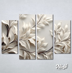 Slike na platnu 3d Beli listovi Nina596_4