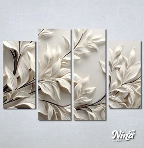 Slike na platnu 3d Beli listovi Nina596_4