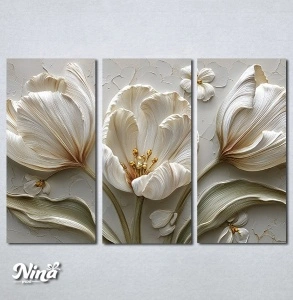 Slike na platnu 3d Beli tulipani Nina650_3