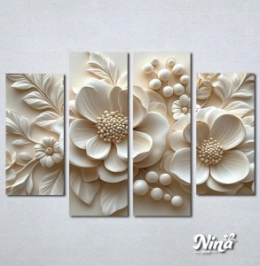 Slike na platnu 3d Belo cvece Nina591_4