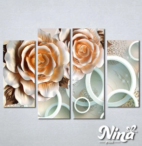 Slike na platnu 3d Bež ruže Nina315_4