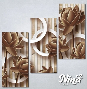 Slike na platnu Braon cvetovi Nina388_3 - Img 3
