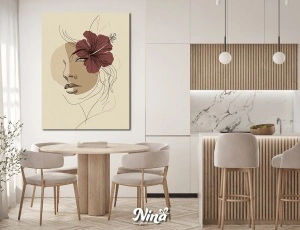 Ženski profil sa cvetom – DIGITAL ART slika na platnu ms257