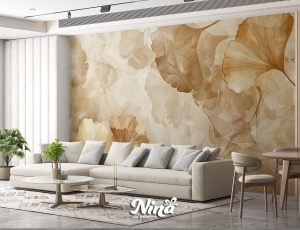 Foto tapet Ginko u krem tonovima Tapet498