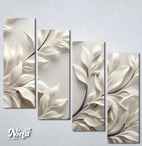 Slike na platnu 3d Beli listovi Nina596_4 - Img 3