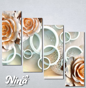Slike na platnu 3d Bež ruže Nina315_4 - Img 3