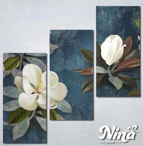 Slike na platnu Beli cvet na plavoj pozadini Nina337_3 - Img 2