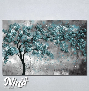 Slike na platnu Drvo Tirkizno lišće Nina298_P