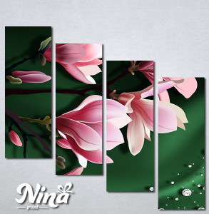 Slike na platnu Magnolija na zelenoj podlozi Nina350_4 - Img 3
