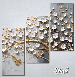 Slike na platnu 3d Beli cvetici Nina520_3 - Img 3