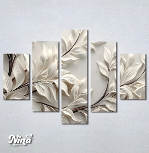 Slike na platnu 3d Beli listovi Nina596_5