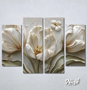 Slike na platnu 3d Beli tulipani Nina650_4