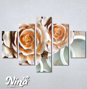 Slike na platnu 3d Bež ruže Nina315_5