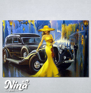 Slike na platnu Dama u žutom i violina Nina290_P