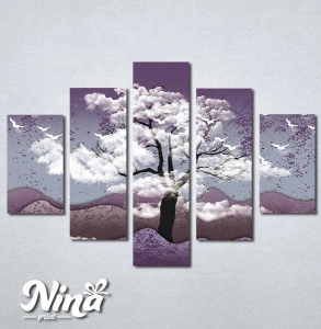 Slike na platnu Drvo i ptice Nina325_5