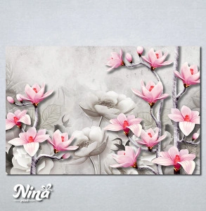 Slike na platnu Roze i sivi cvetovi Nina537P