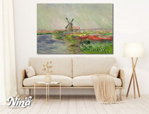 Tulip Field in Holland by Claude Monet RP049