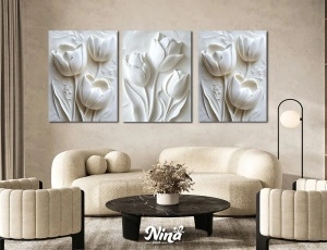 Moderne slike na platnu Beli tulipani ms208