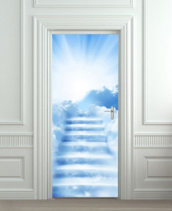 Nalepnica za vrata Stepenice ka nebu 6075