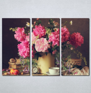 Slike na platnu Cveće u vazi i šoljica kafe Nina078_3