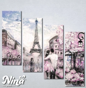 Slike na platnu Pariz zaljubljeni par Nina237_4 - Img 2