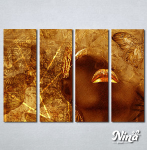 Slike na platnu Portret devojke zlatne usne Nina457_4