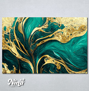 Slike na platnu Zeleno zlatna kombinacija Nina470_P