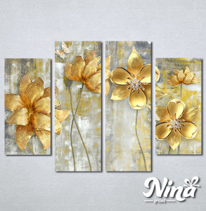 Slike na platnu Zlatni apstraktni cvet Nina369_4
