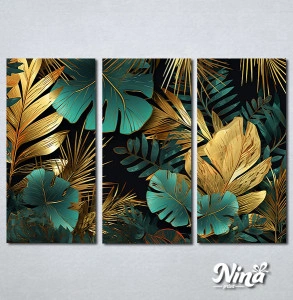 Slike na platnu Zlatno tirkizna monstera Nina521_3