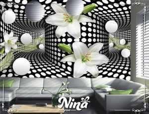 Foto tapet 3d beli ljiljani Tapet217