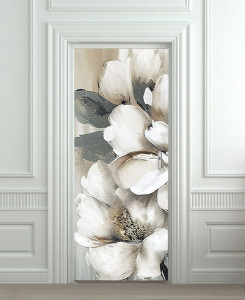 Nalepnica za vrata Beli cvetovi 6251