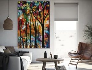Reprodukcija Leonid Afremov – Kišna šetnja kroz jesenji park RP023