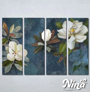 Slike na platnu Beli cvet na plavoj pozadini Nina337_4