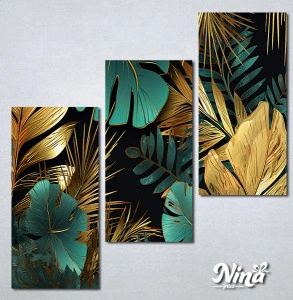 Slike na platnu Zlatno tirkizna monstera Nina521_3 - Img 2