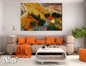 Van Gogh Landscape With House And Ploughman RP061