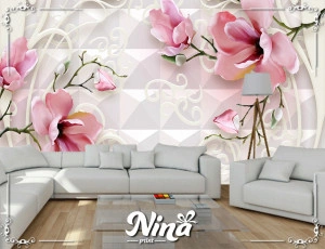 Foto tapet Roze magnolija Tapet237