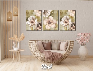 Moderne slike na platnu Puder roze cvetovi ms219