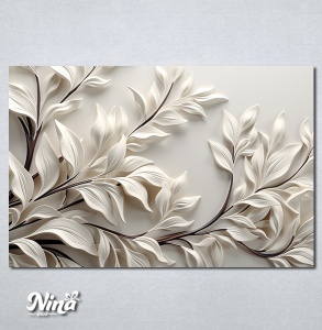 Slike na platnu 3d Beli listovi Nina596