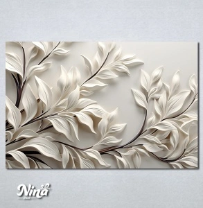 Slike na platnu 3d Beli listovi Nina596