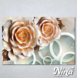Slike na platnu 3d Bež ruža Nina315_P