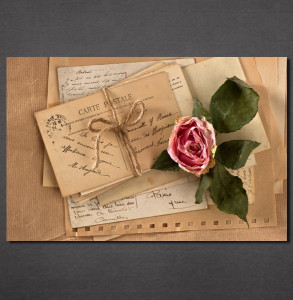 Slike na platnu Pismo i ruža Nina30133_P