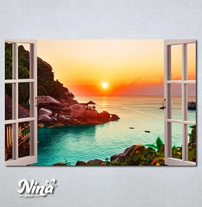 Slike na platnu Pogled na zalazak Sunca Nina441_P