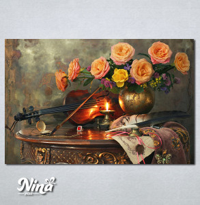 Slike na platnu Violina i svece Nina467_P