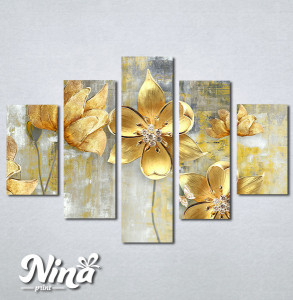 Slike na platnu Zlatni apstraktni cvet Nina369_5