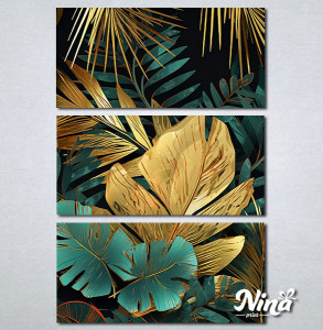 Slike na platnu Zlatno tirkizna monstera Nina521_3 - Img 3